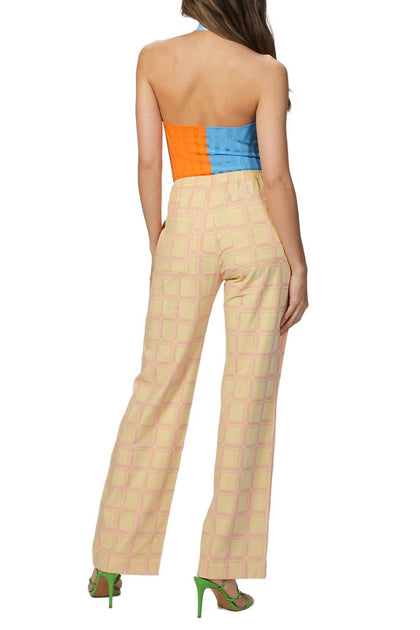 MSGM Two-Tone Halterneck Bodysuit Orange XS 4