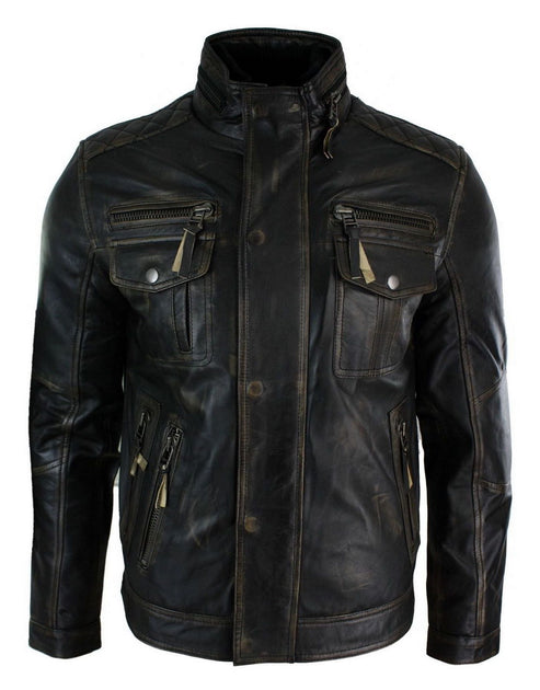 TruClothing Biker Jacket Vintage Brown XLarge 2