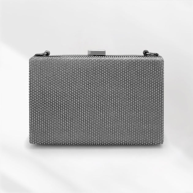FASHNZFAB Pochette de soirée rectangulaire gris taille unique 3