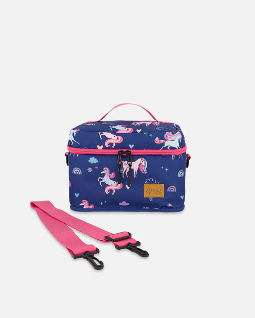 Deux par Deux Lunch Box Navy Unicorn Print One Size 2