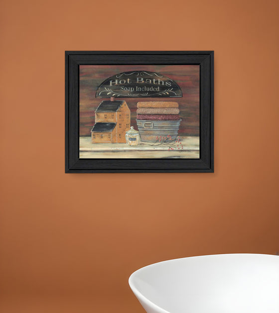 Hivvago Hot Bath 4 Framed Print Black 40.6 cm 2