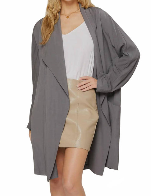 BluIvy Draped Front Cardigan Grey Small/Medium 4