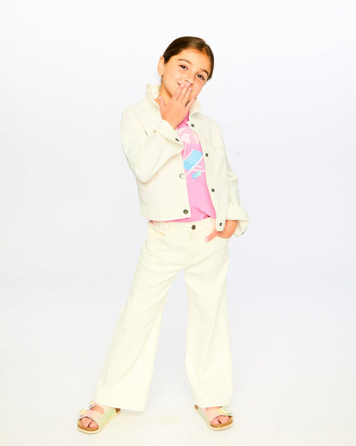 Deux par Deux Wide Leg Jeans White US 2T 3