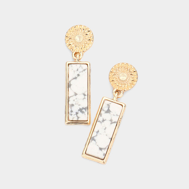 FASHNZFAB Rectangular Drop Earrings Multi 2