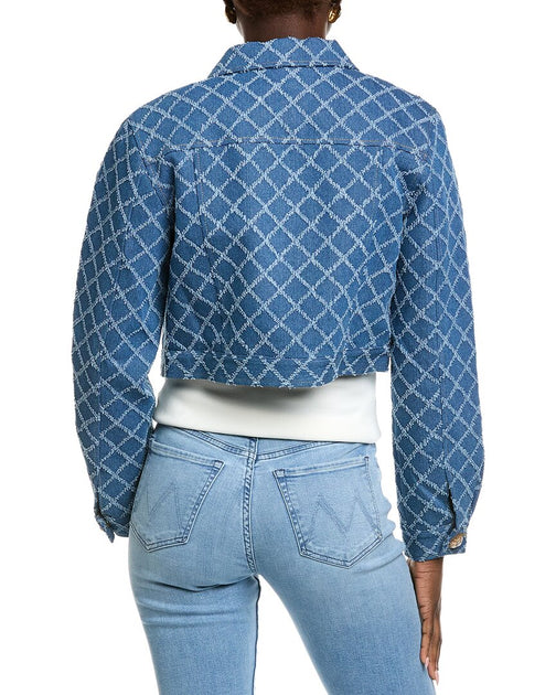 Endless Rose Distressed Cropped Denim Jacke Blau Groß 3