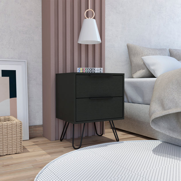 Streamdale Mansfield 2-Drawer Nightstand Black Wengue 2