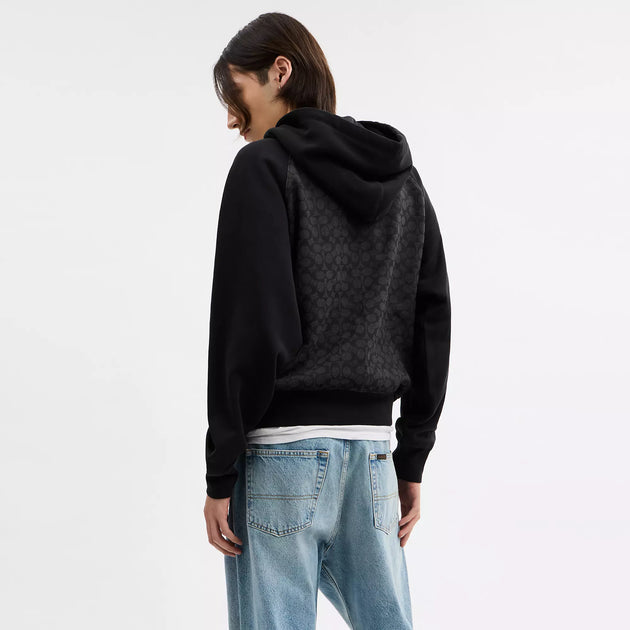 Coach Outlet Signature Full Zip Hoodie In Organic Cotton | ShopSimon