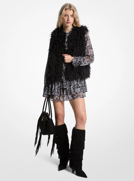 Michael Kors Kunstfell-Weste Schwarz XXS 2