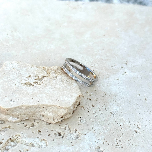 Adornia Double Band Ring Silver US 8 4