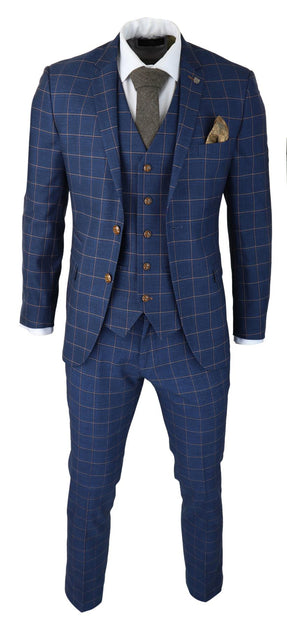 Oliver Tweed 3 Piece Suit Blue US 46 Regular 3