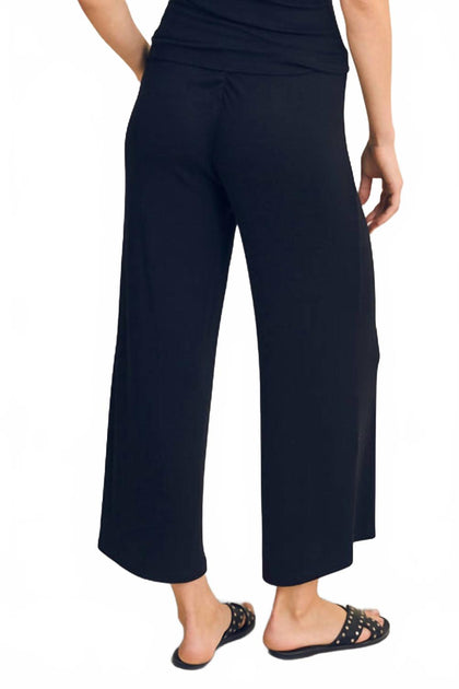 LAmade Shirred Back Crop Culotte Pants Black Medium 3