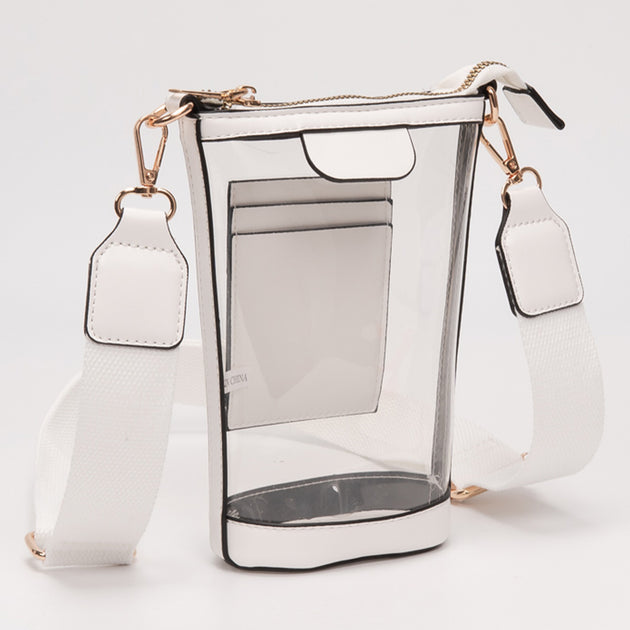 FASHNZFAB Transparent Crossbody Bag Brown 3