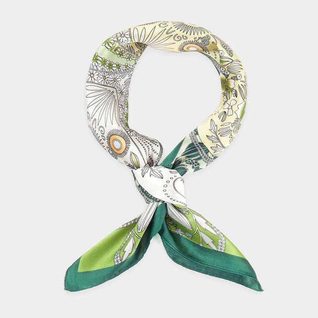 TRUEDAMES Four-Leaf Clover Bandana Scarf Yellow One Size 4