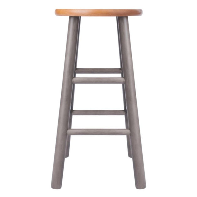 Hivvago Huxton Counter Stool Set Gray Teak 4