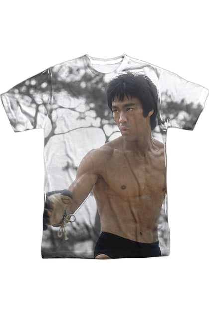 T-shirt col rond en polyester Gildan Bruce Lee Battle Ready argent Small 2