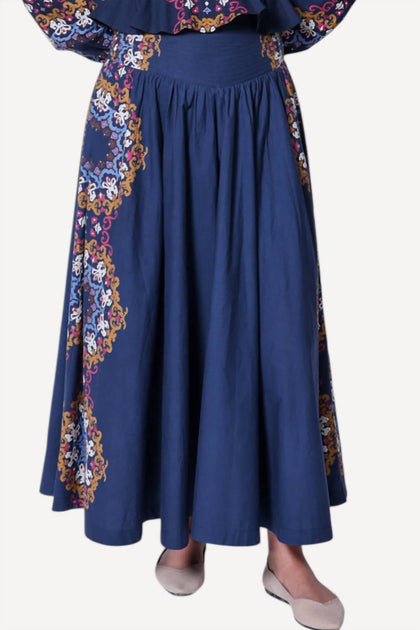 Cleobella Esmeralda Ankle Skirt Blue Small 2