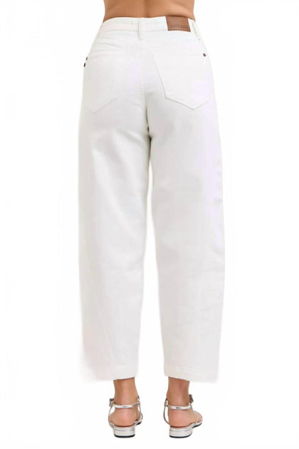 Judy Blue Rigid High Rise Barrel Jeans White US 14W 3