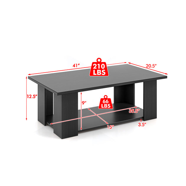 Hivvago Grand table basse rectangulaire 5