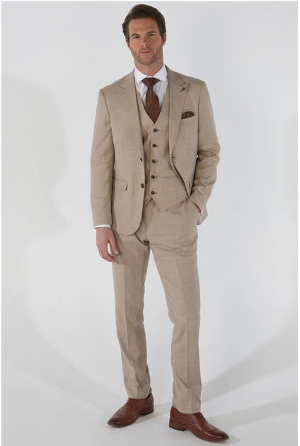 Paul Andrew Kurt 3 Piece Suit Beige US 40 Regular 3