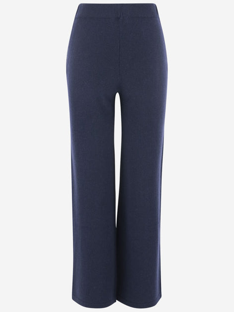 パンツ Bruno Manetti Navy Blue Cashmere Pants With Elasticized Bruno Manetti Navy Blue Cashmere Pants With Elasticized