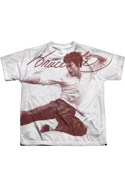 Gildan Bruce Lee Expectations Youth Poly Crew T-Shirt White Large 2