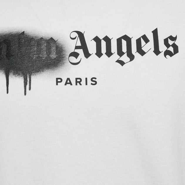 Palm Angels Paris Sprayed Logo T-Shirt White Large 4