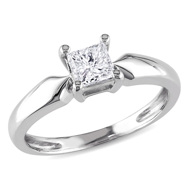 Mimi & Max Solitaire Ring White Gold US 7.5 2