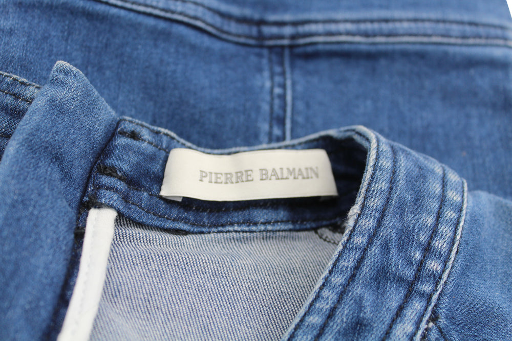 Pierre Balmain Mini Dress In Blue Denim