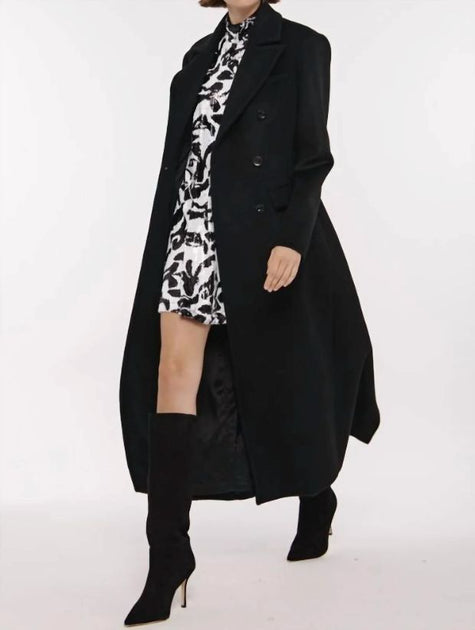 Toccin Bria Strong Shoulder Double Breasted Tailored Coat ShopSimon