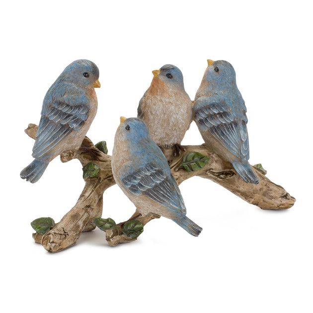 Hivvago Blue Birds on Branch Figurine Blue 11in 2