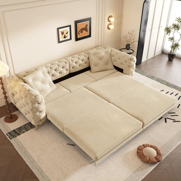 Streamdale Convertible Sleeper Sofa Apricot 2