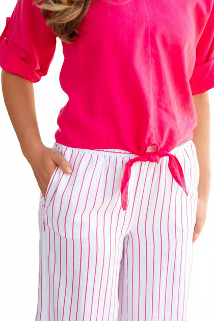 Charlie B Front Tie Top Pink Medium 4