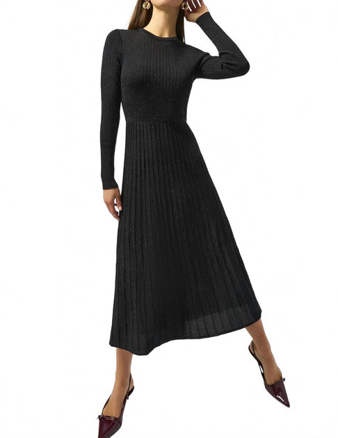Joseph Ribkoff Pleated A-Line Dress Black Medium 2