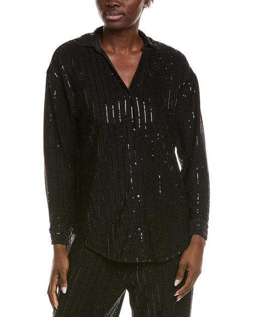 Anne Klein Pinstripe Tunic Black XS 2