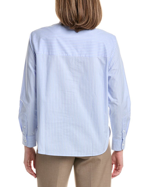 Brooks Brothers Over Poplin Blouse Blue Medium 3
