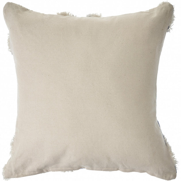 Hivvago Square Decorative Pillow Blue/Cream 51x51 cm 4