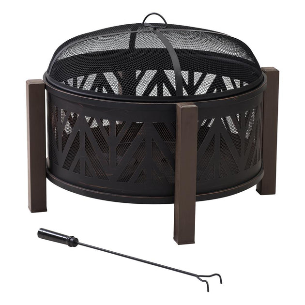 Sunjoy Brasero en Acier 68 cm à Bois 2