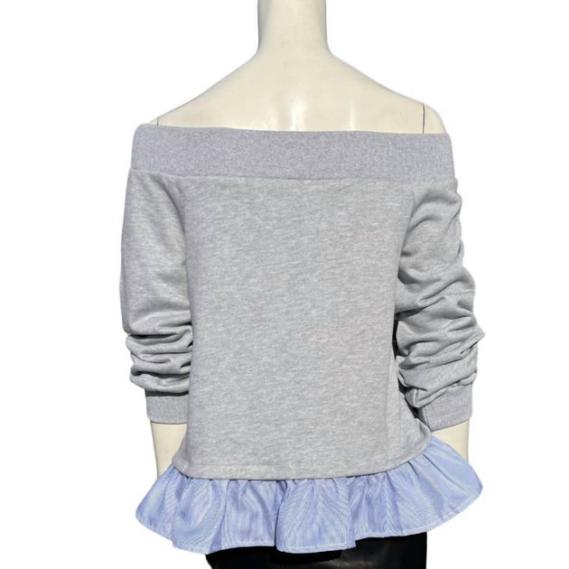 After Market Off The Shoulder Sweatshirt Grey Medium 3