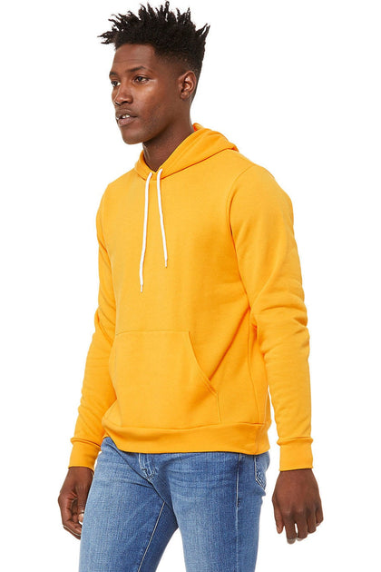 Bella + Canvas Unisex Pullover Polycotton Fleece Hooded Sweatshirt Yellow Large 4