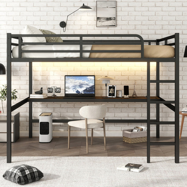 Streamdale Queen Loft Bed Black 3
