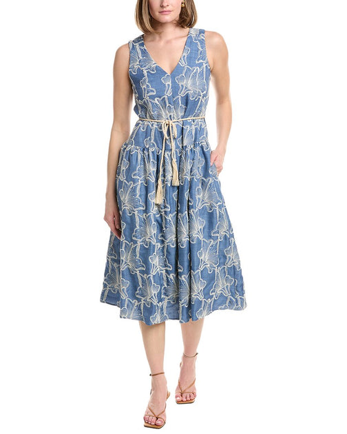 Julia Jordan Sleeveless Midi Dress Blue US 6 2
