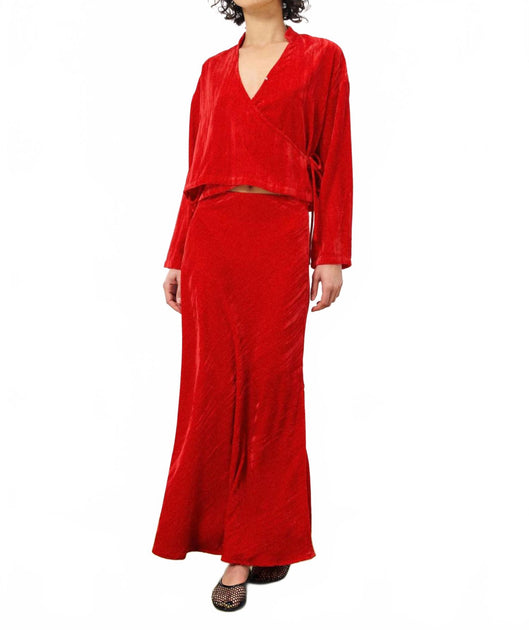 FRNCH Colomba Maxi Skirt Red XS 3