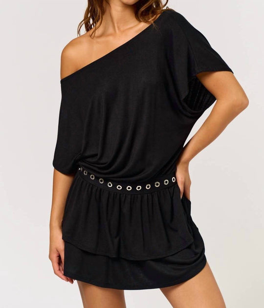 Blue Blush All Night One Shoulder Mini Dress Schwarz Small 2