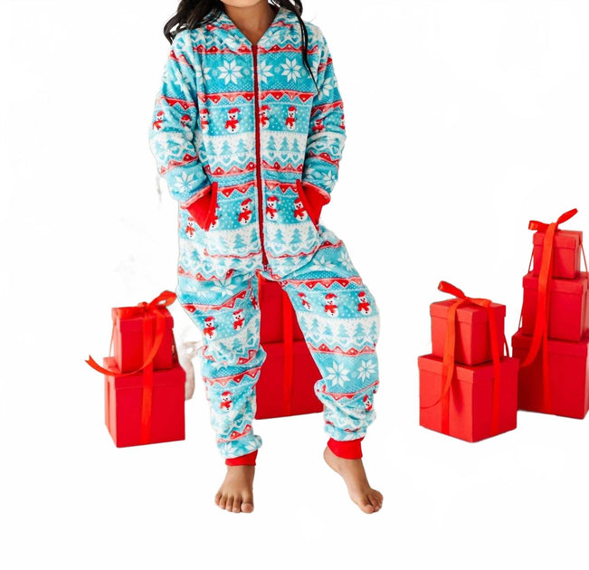 Birdie Bean Kid's Microfleece Hooded Jumpsuit Red 4-6 Years 2