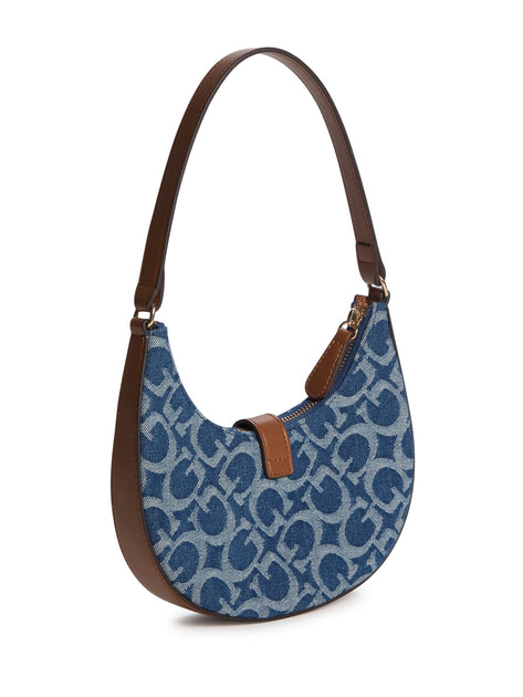 Guess Factory Nyra Denim Logo Mini Shoulder Bag | ShopSimon