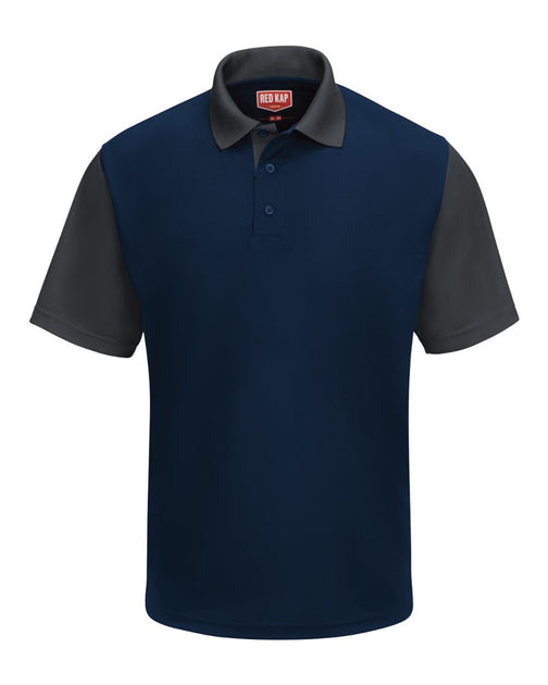 Red Kap Short Sleeve Performance Knit Color-Block Polo Blue Small 4