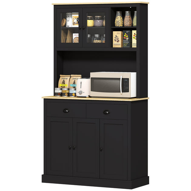 Hivvago Kitchen Storage Hutch Yellow Oak 4