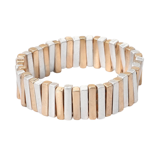 FASHNZFAB Rectangle Bar Stretch Bracelet Multi One Size 3