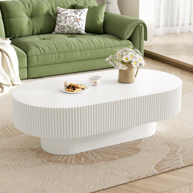 Streamdale Oval Coffee Table Cream 3