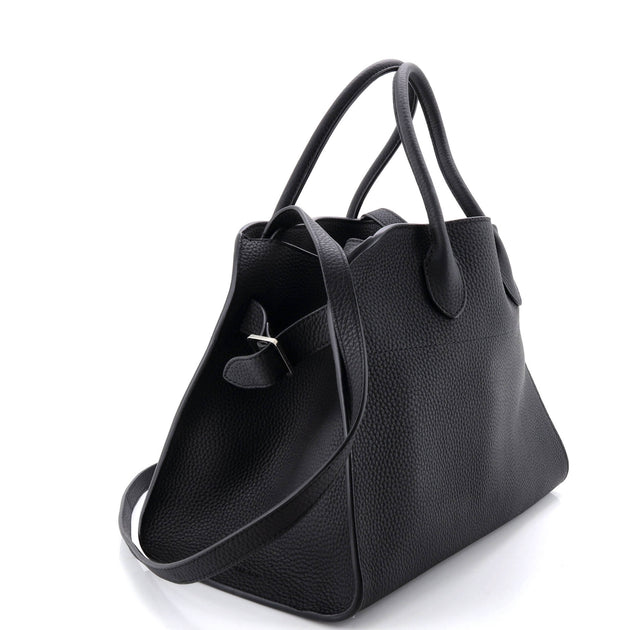 The Row Margaux Leather Tote 12 Black Medium 3